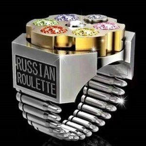 NEW Russian Roulette Gemstone Two-Tone SS Unisex R